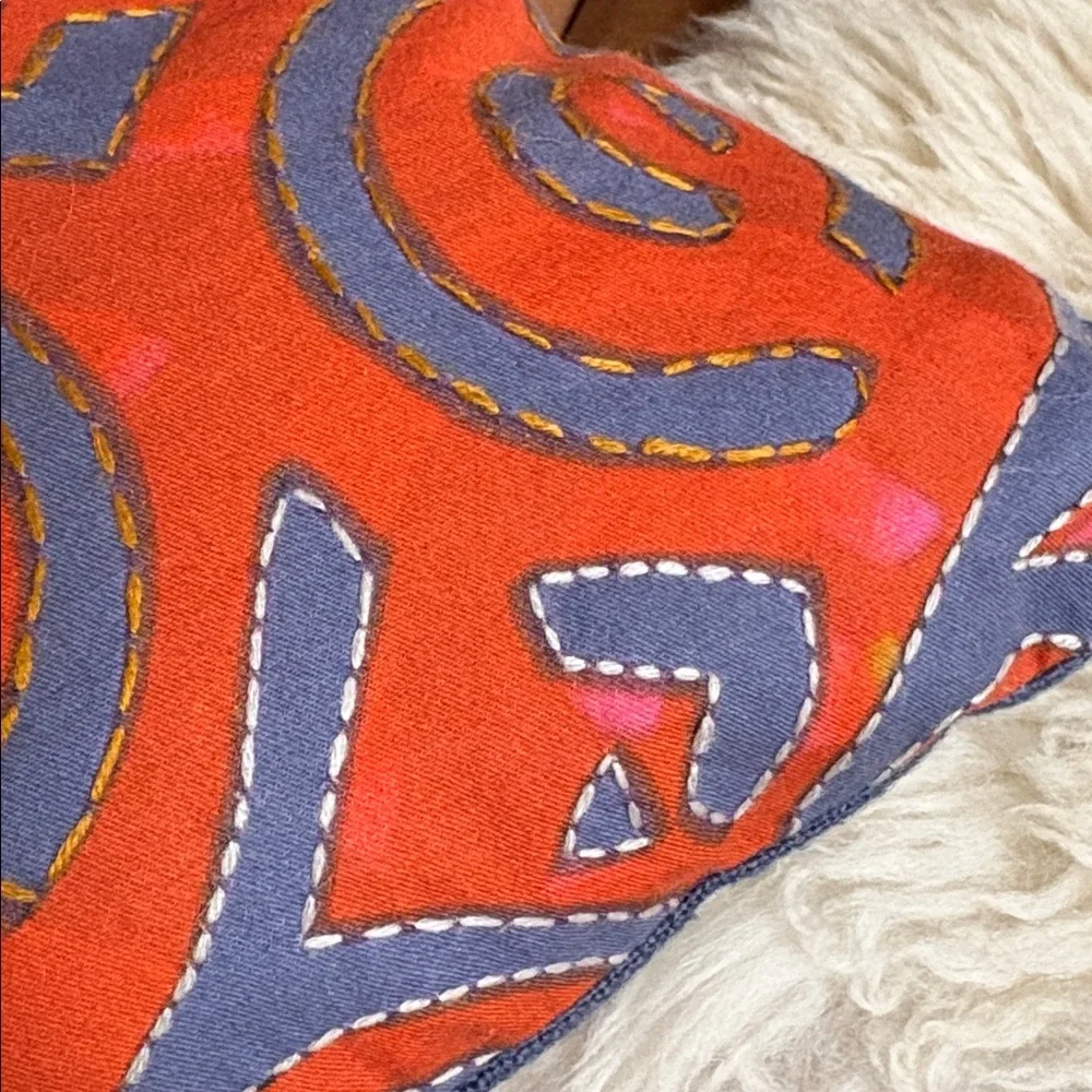 Crate&Barrel Kantha Stitch Small Throw Pillow